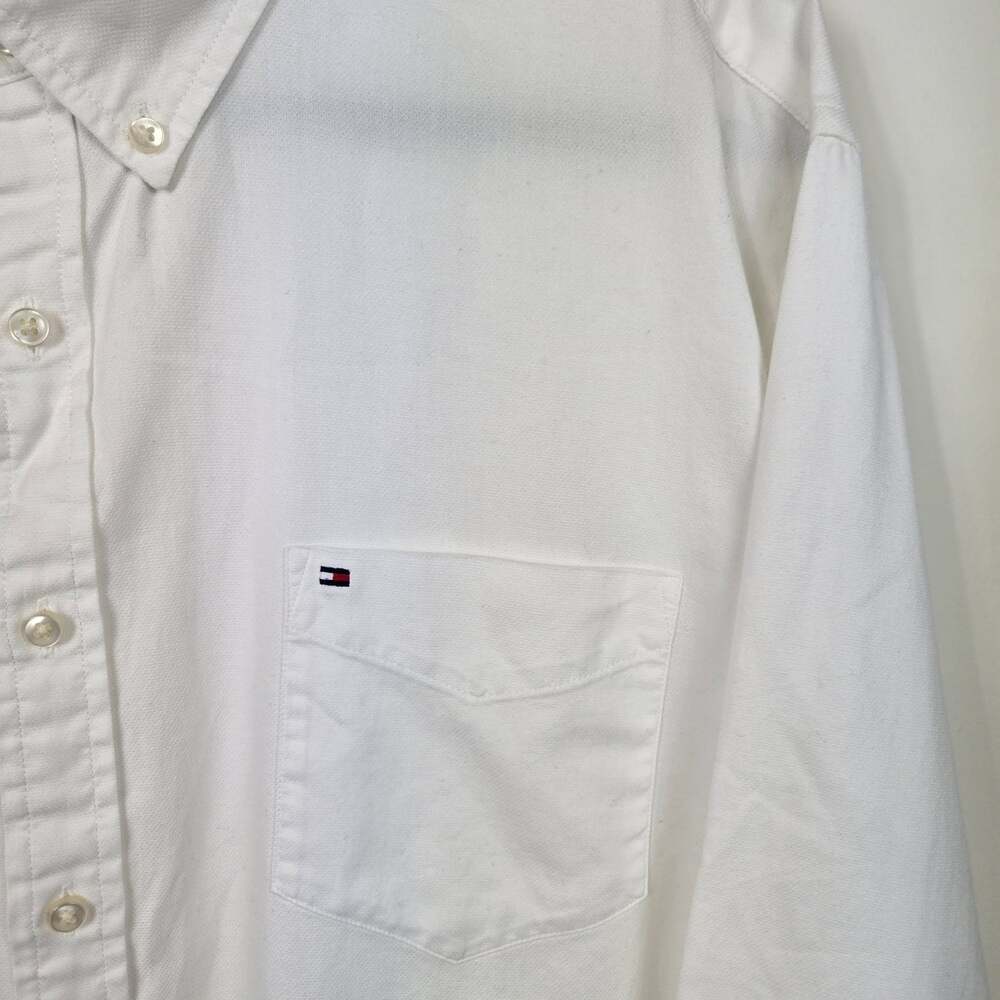 Tommy Hilfiger White Oxford Button Down Shirt XXL 2PLY Classic Cotton Casual - Picture 3 of 7